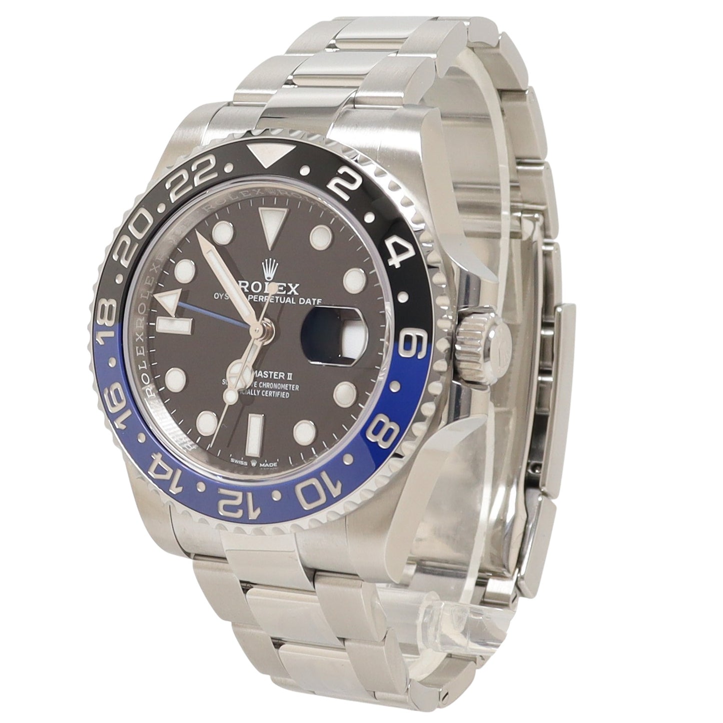 Rolex GMT Master II "Batman" Stainless Steel 40mm Black Dot Dial Watch Reference# 126710BLNR