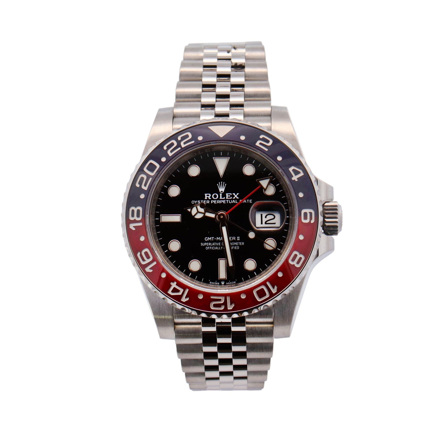 Rolex GMT Master "Pepsi" Stainless Steel 40mm Black Dot Dial Watch Reference#: 126710BLRO