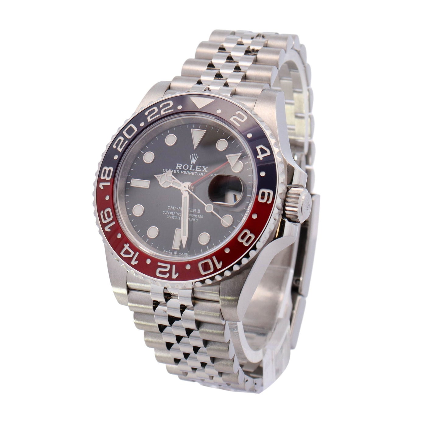 Rolex GMT Master II Stainless Steel 40mm Black Dot Dial Watch Reference# 126710BLRO
