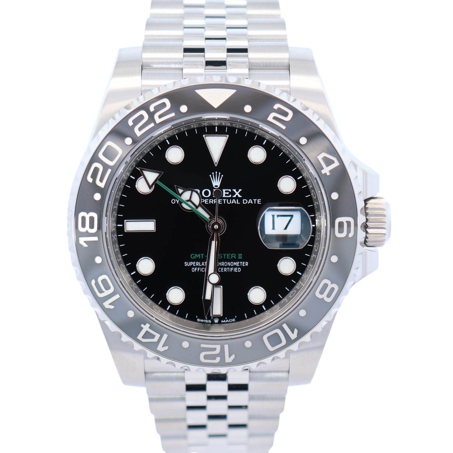 Rolex GMT-Master II 40mm Black Dial Watch Ref# 126710GRNR