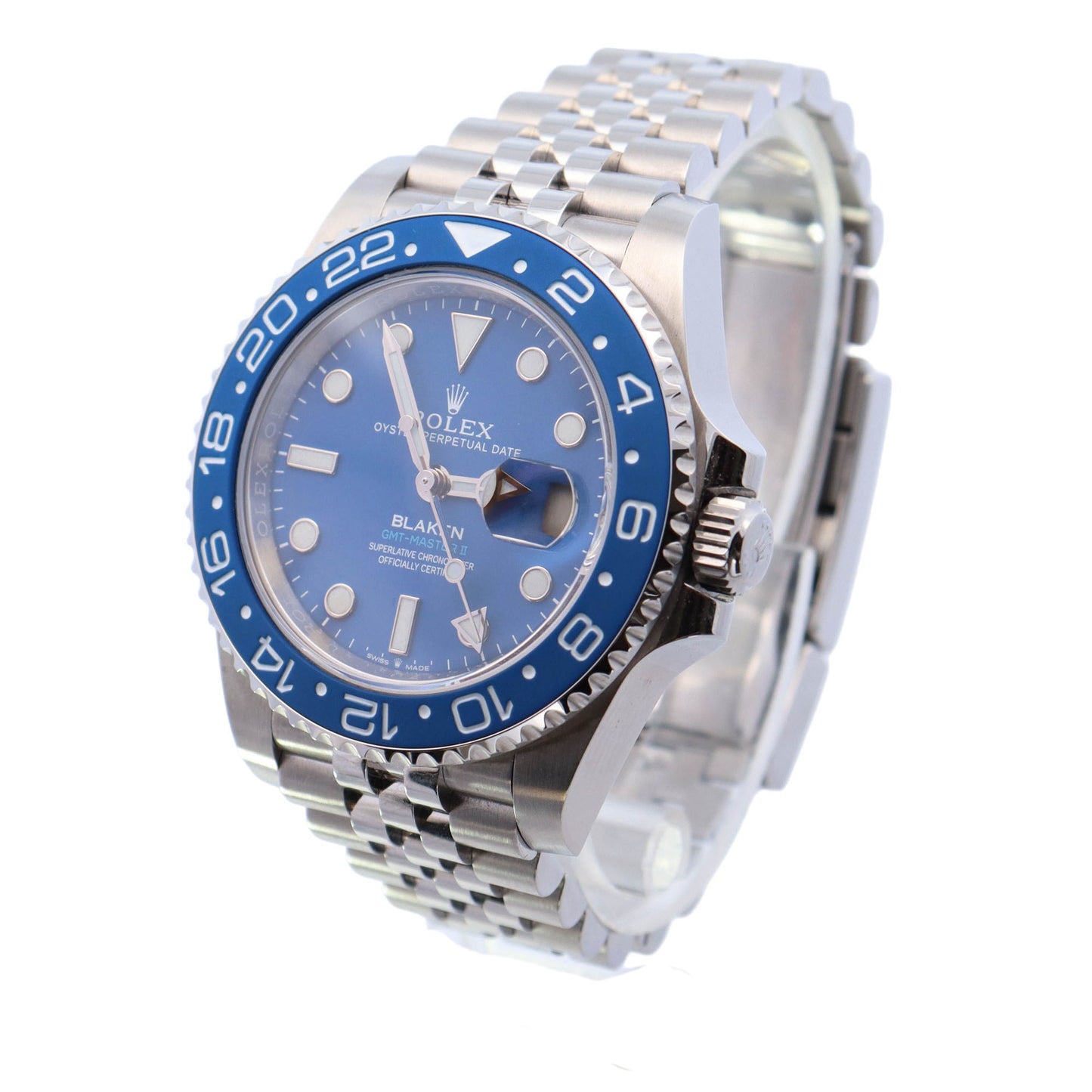 Blaken Rolex GMT-Master II Stainless Steel 40mm Blue Dot Dial Watch Reference# 126710BLNR - Happy Jewelers Fine Jewelry Lifetime Warranty