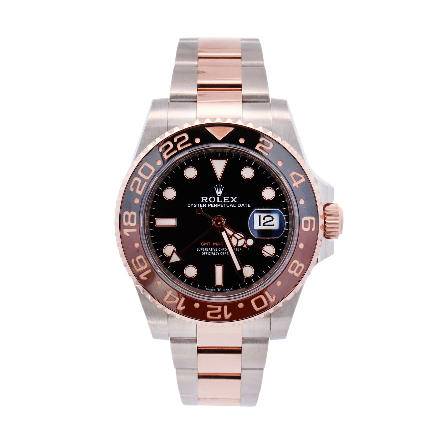 Rolex GMT-Master II "Rootbeer" Two-Tone Rose Gold & Steel 40mm Black Dot Dial Watch Reference# - Happy Jewelers Fine Jewelry Lifetime Warranty