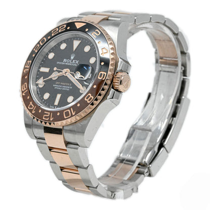 Rolex GMT Master II Two Tone Rose Gold & Steel 40mm Black Dot Dial Watch Reference#: 126711CHNR - Happy Jewelers Fine Jewelry Lifetime Warranty