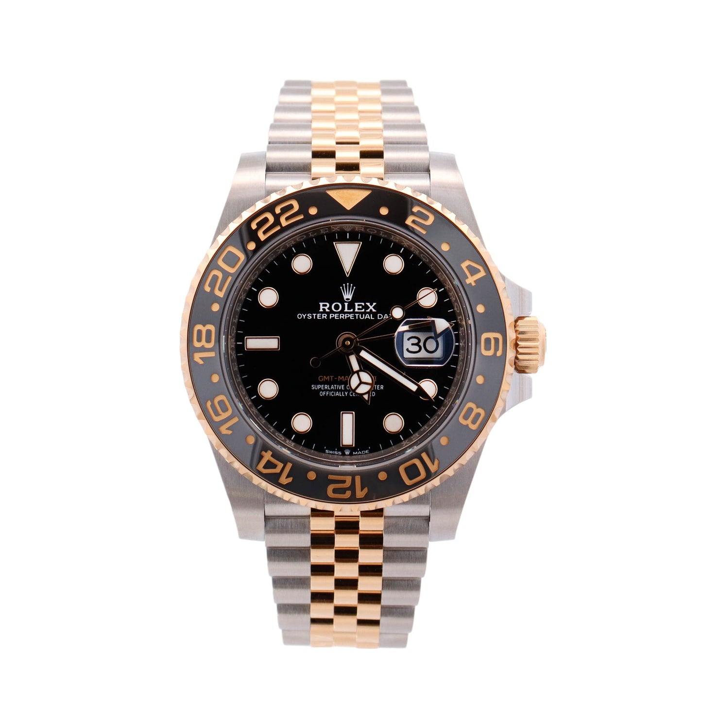 Rolex GMT-Master II "Guinness" Two-Tone Stainless Steel & Yellow Gold 40mm Black Dot Dial Watch Reference# 126713GRNR - Happy Jewelers Fine Jewelry Lifetime Warranty