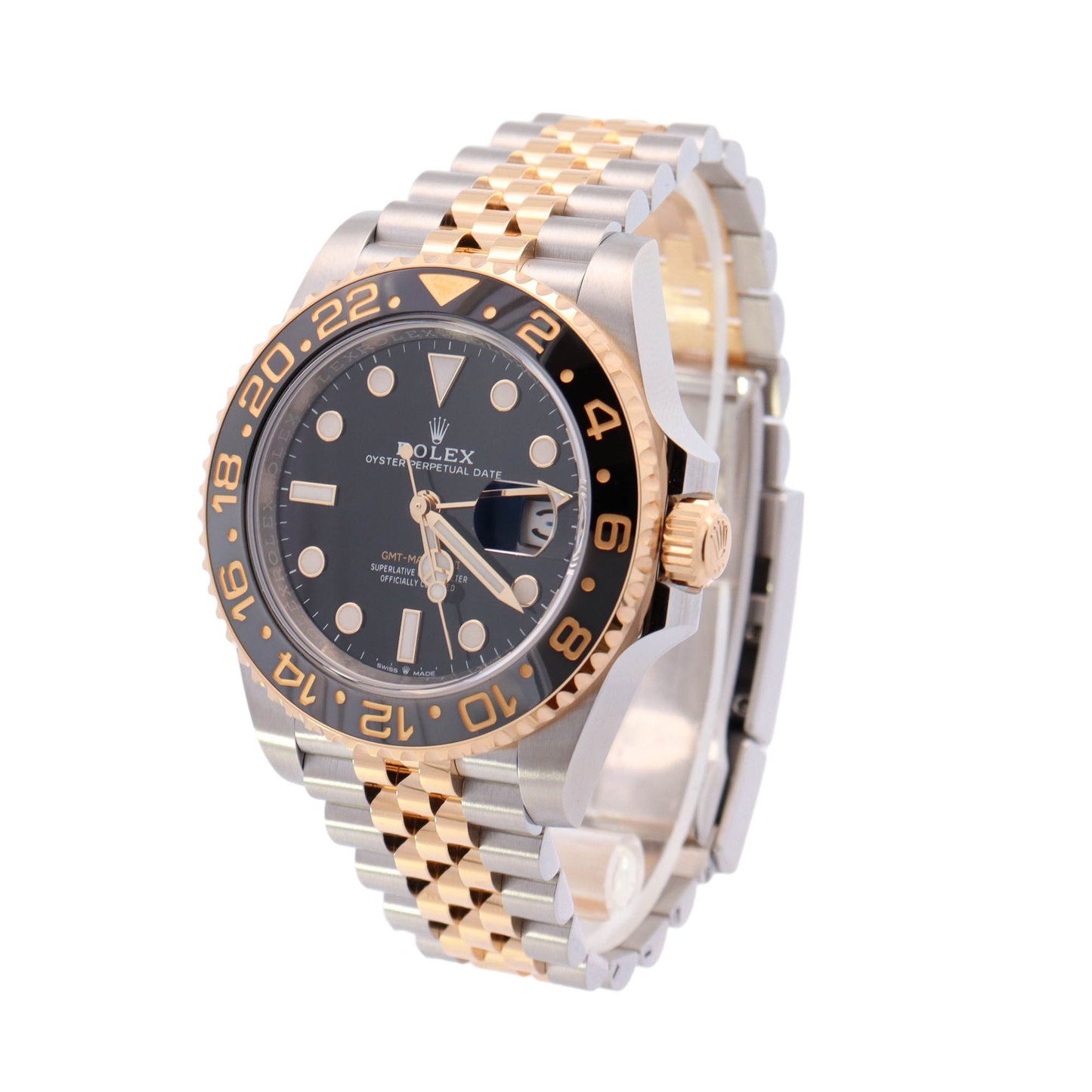 Rolex GMT Master II "Guinness" Two-Tone Stainless Steel & Yellow Gold 40mm Black Dot Dial Watch Reference# 126713GRNR - Happy Jewelers Fine Jewelry Lifetime Warranty