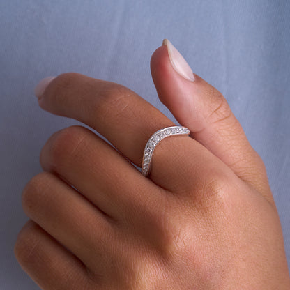 Channel Set Chevron Diamond Band