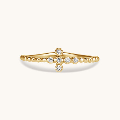 Mini Diamond Bubble Cross Ring - Happy Jewelers Fine Jewelry Lifetime Warranty