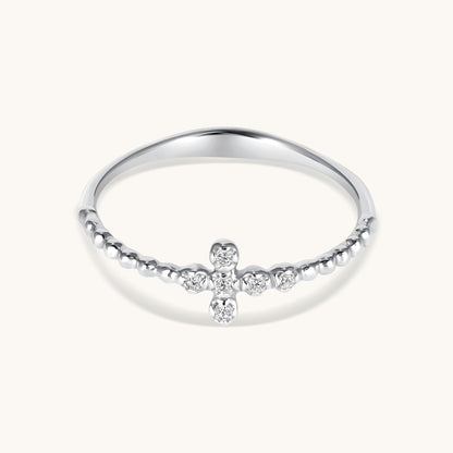 Mini Diamond Bubble Cross Ring - Happy Jewelers Fine Jewelry Lifetime Warranty