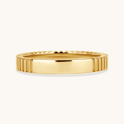 Fluted Personalized ID Ring - Happy Jewelers Fine Jewelry Lifetime Warranty