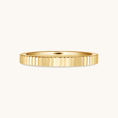 Solid Gold Fluted Band - Happy Jewelers Fine Jewelry Lifetime Warranty