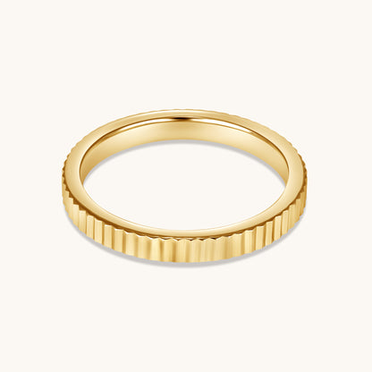 Solid Gold Fluted Band - Happy Jewelers Fine Jewelry Lifetime Warranty