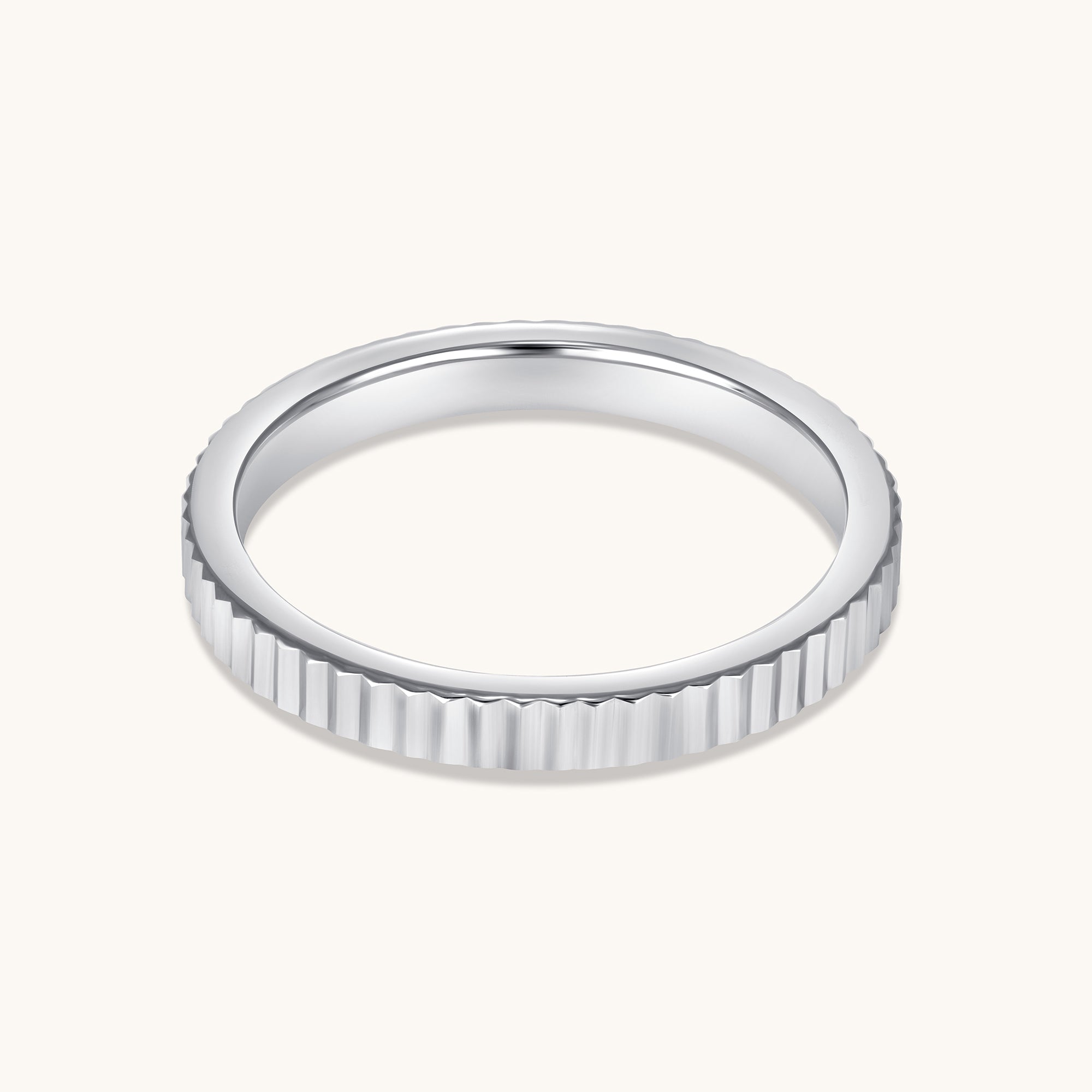 Solid Gold Fluted Band - Happy Jewelers Fine Jewelry Lifetime Warranty