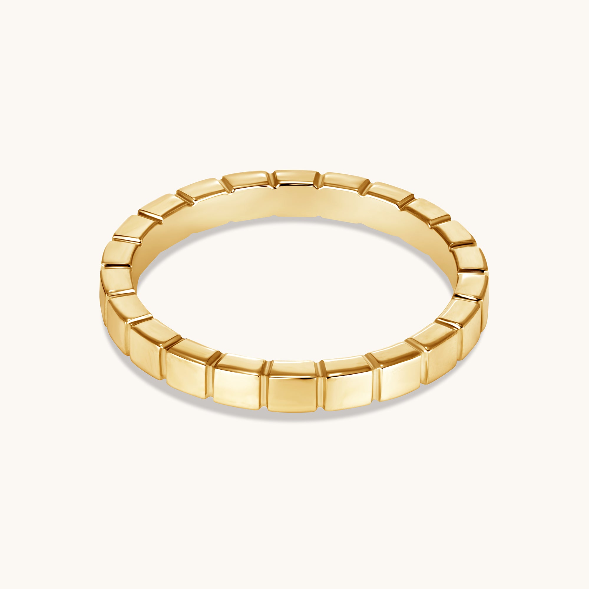 Solid Gold Fluted Band - Happy Jewelers Fine Jewelry Lifetime Warranty