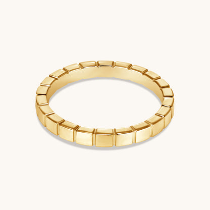 Solid Gold Fluted Band - Happy Jewelers Fine Jewelry Lifetime Warranty