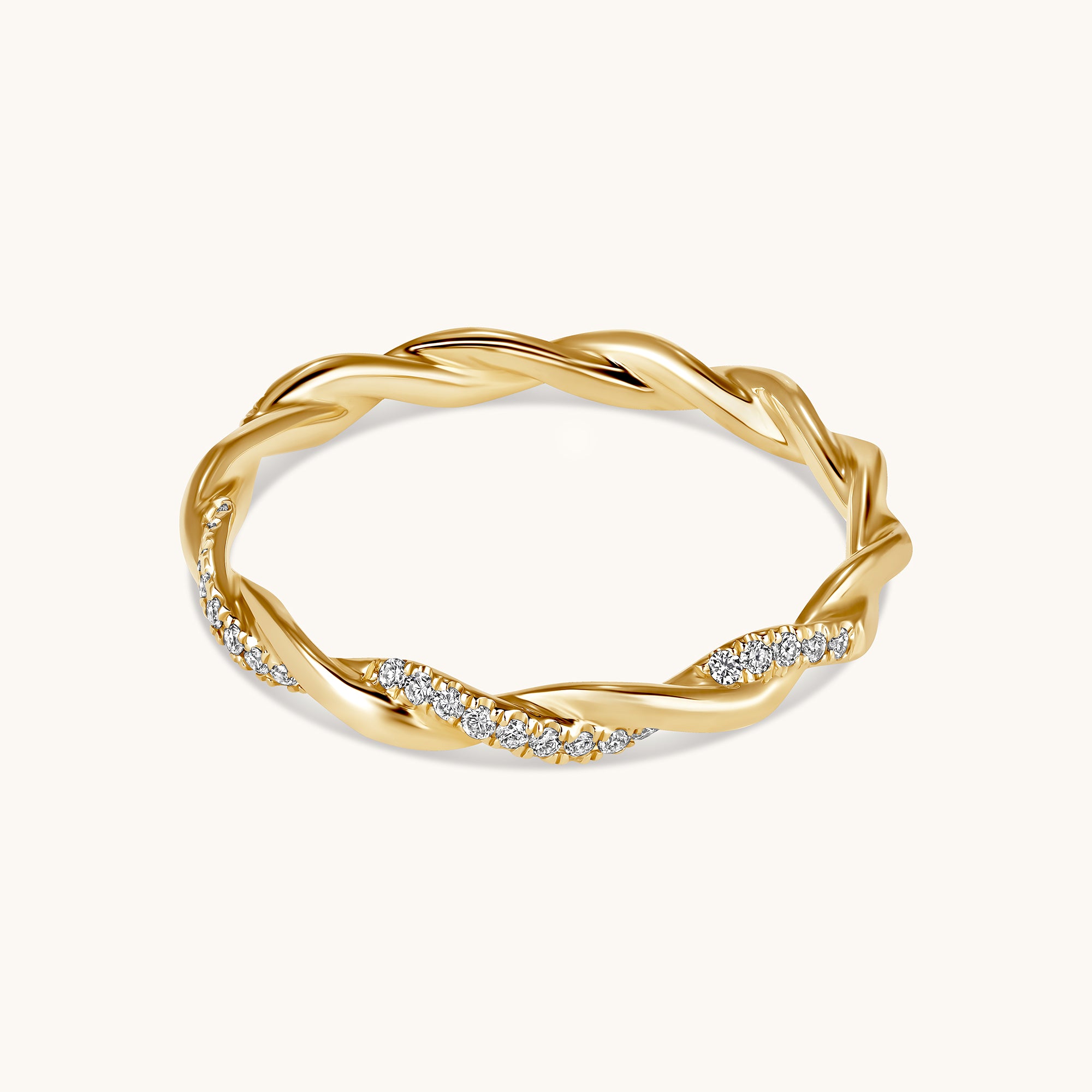 Half Diamond Twist Band - Happy Jewelers Fine Jewelry Lifetime Warranty