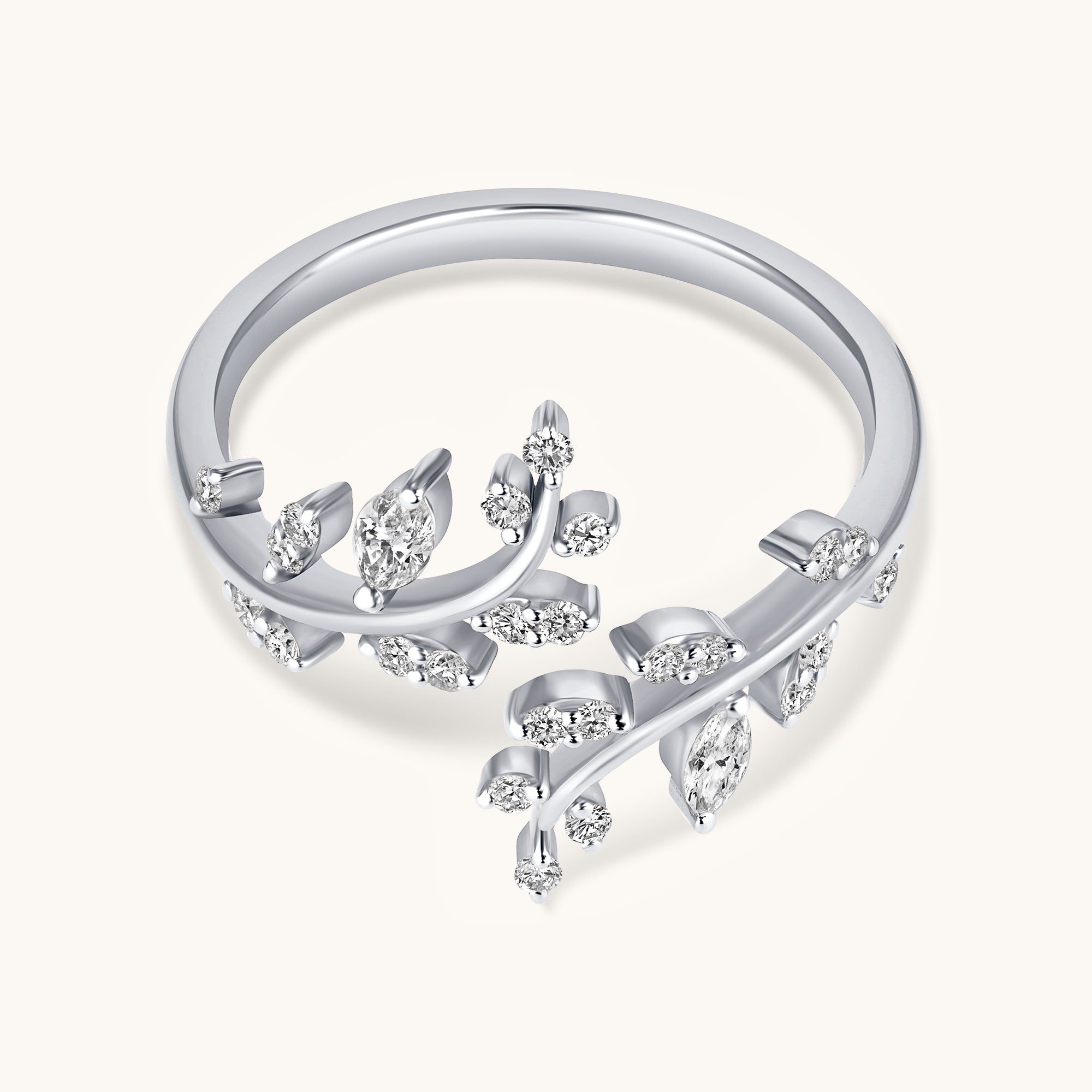Open Diamond Vine Ring