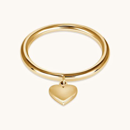 Engravable Heart Charm Ring - Happy Jewelers Fine Jewelry Lifetime Warranty