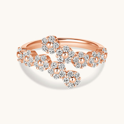 Diamond Flower Wrap Ring - Happy Jewelers Fine Jewelry Lifetime Warranty