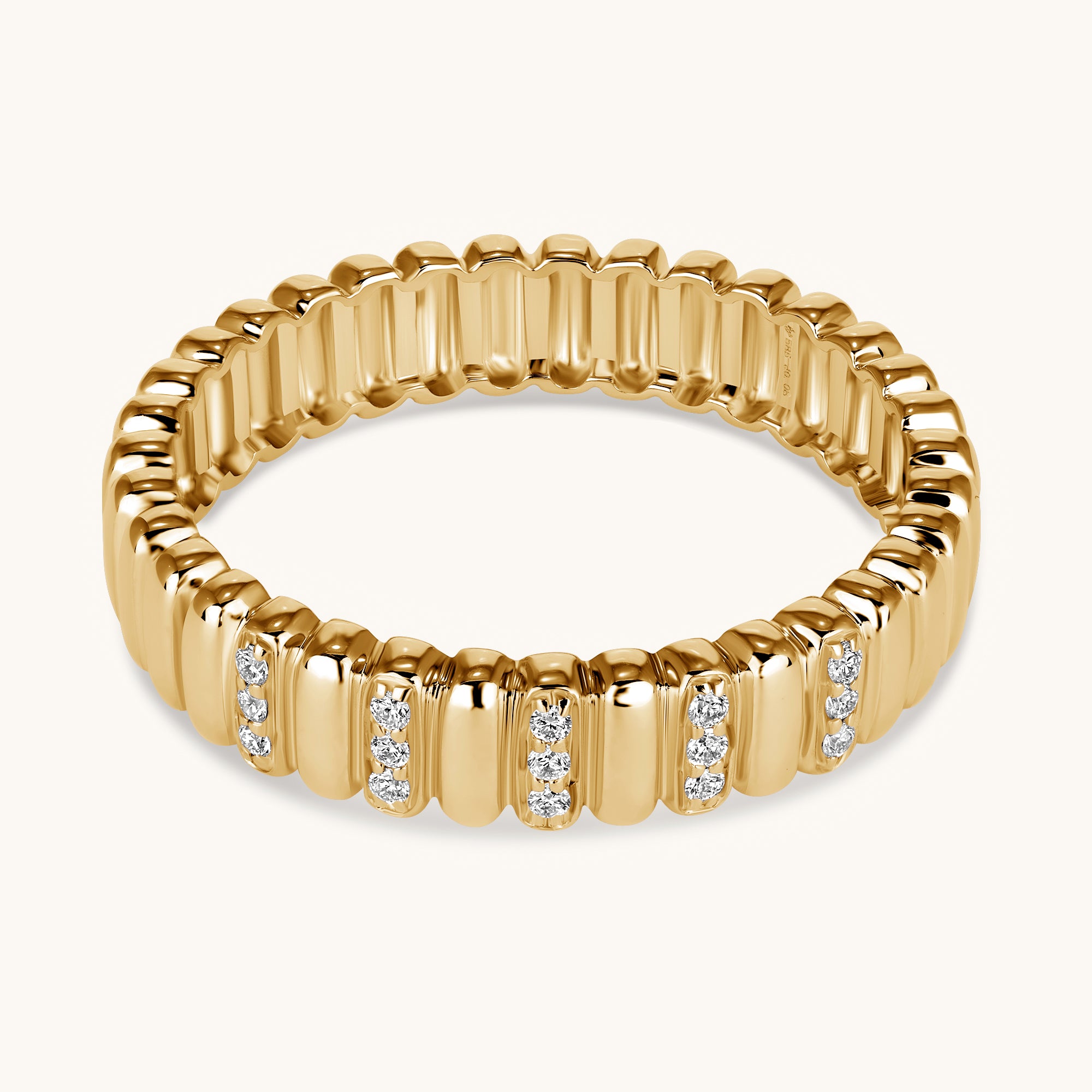 Alternating Diamond Ribbed Halfway Band - Happy Jewelers Fine Jewelry Lifetime Warranty