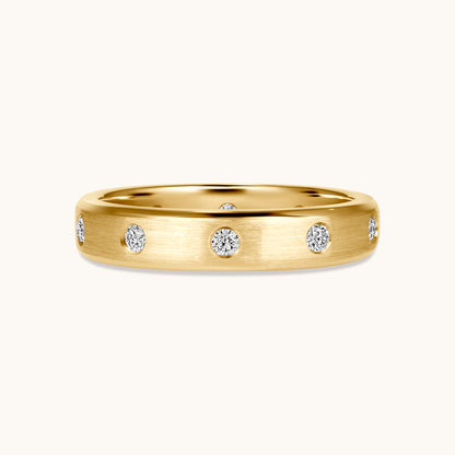 Brushed Inlay Diamond Band - Happy Jewelers Fine Jewelry Lifetime Warranty