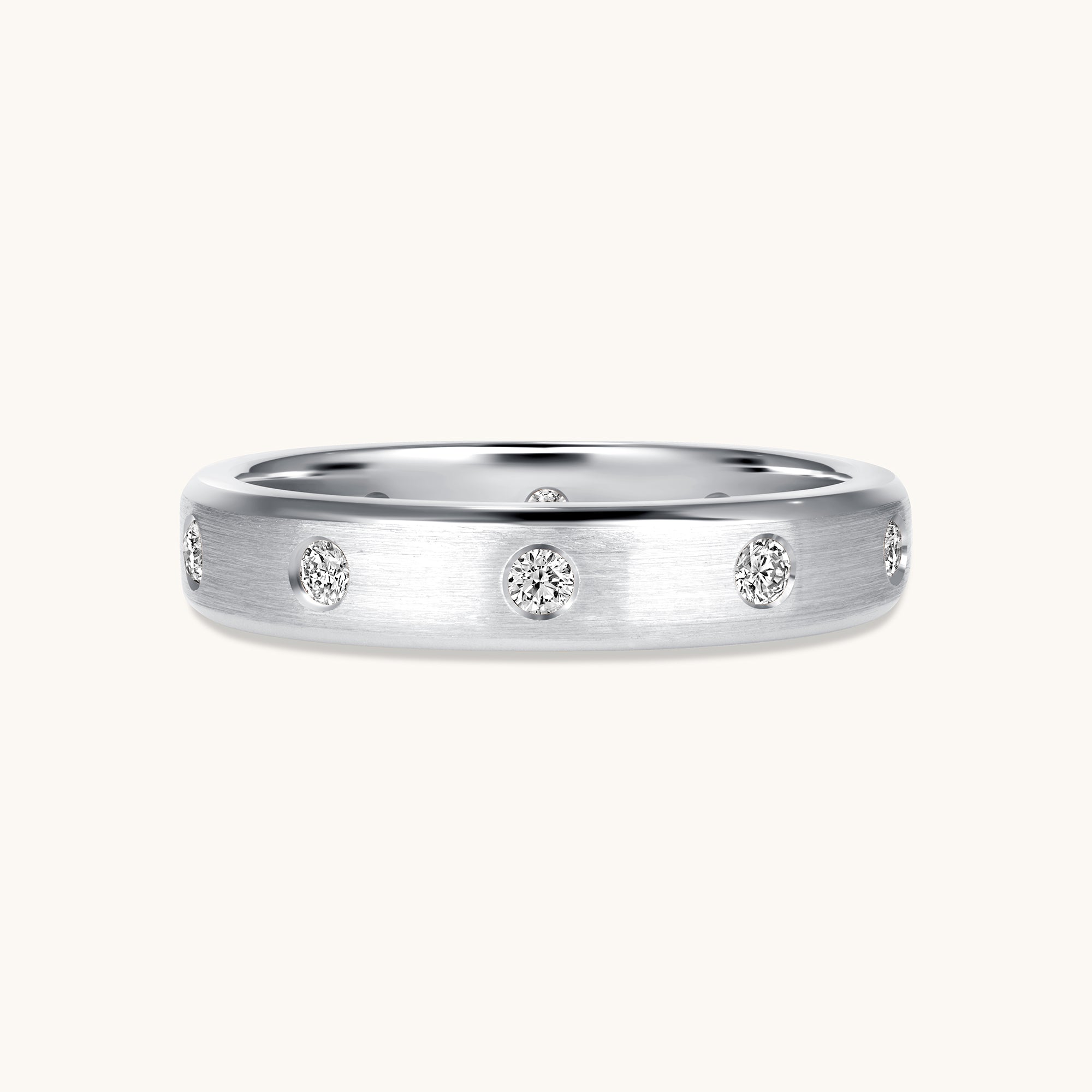 Brushed Inlay Diamond Band - Happy Jewelers Fine Jewelry Lifetime Warranty