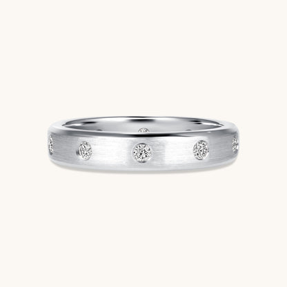 Brushed Inlay Diamond Band - Happy Jewelers Fine Jewelry Lifetime Warranty