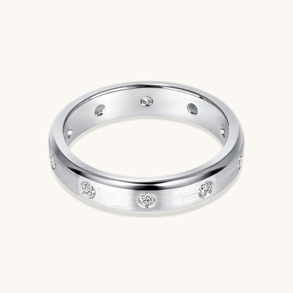 Brushed Inlay Diamond Band - Happy Jewelers Fine Jewelry Lifetime Warranty