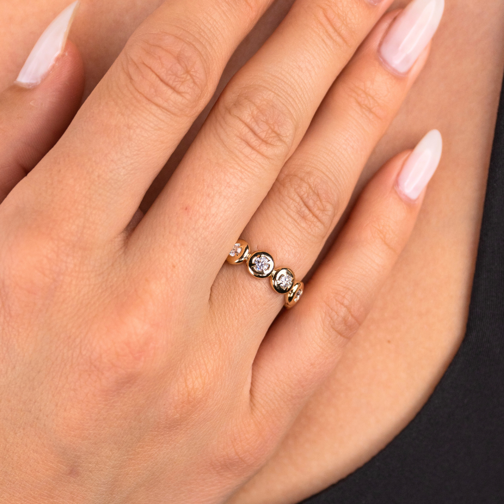 Round Lab Diamond Bubble Bezel Eternity Band - Happy Jewelers Fine Jewelry Lifetime Warranty