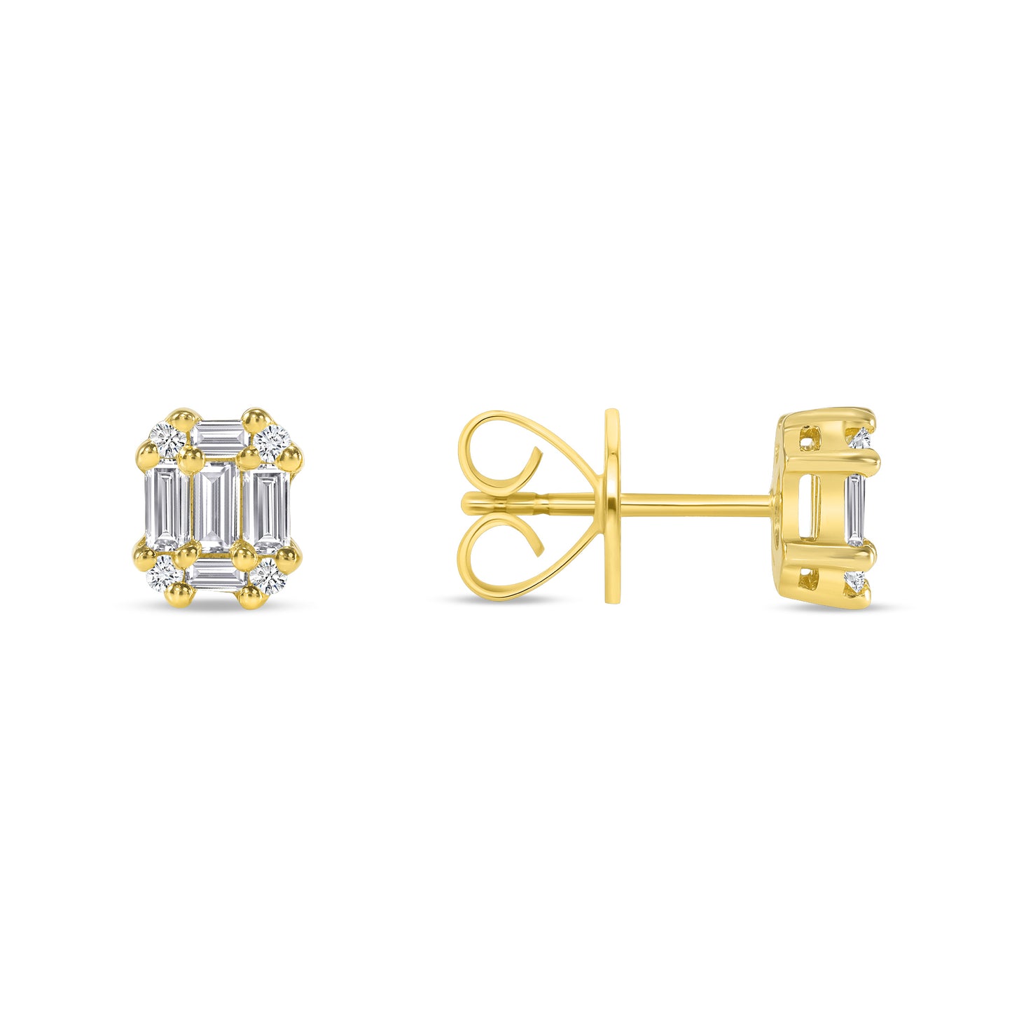 Baguette Stud Illusion Earrings - Happy Jewelers Fine Jewelry Lifetime Warranty