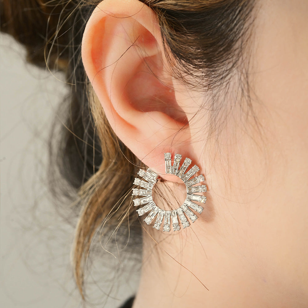 Gemstone Drop Earrings With Chalcedony & Moonstone