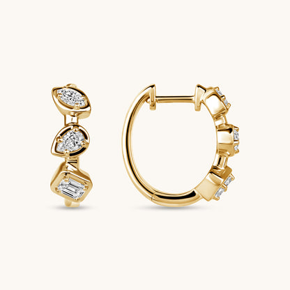 Multi-Diamond Bezel Huggies