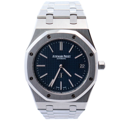 Audemars Piguet Royal Oak 39mm Blue Dial Watch Ref# 15202ST.OO.1240ST.01.A - Happy Jewelers Fine Jewelry Lifetime Warranty