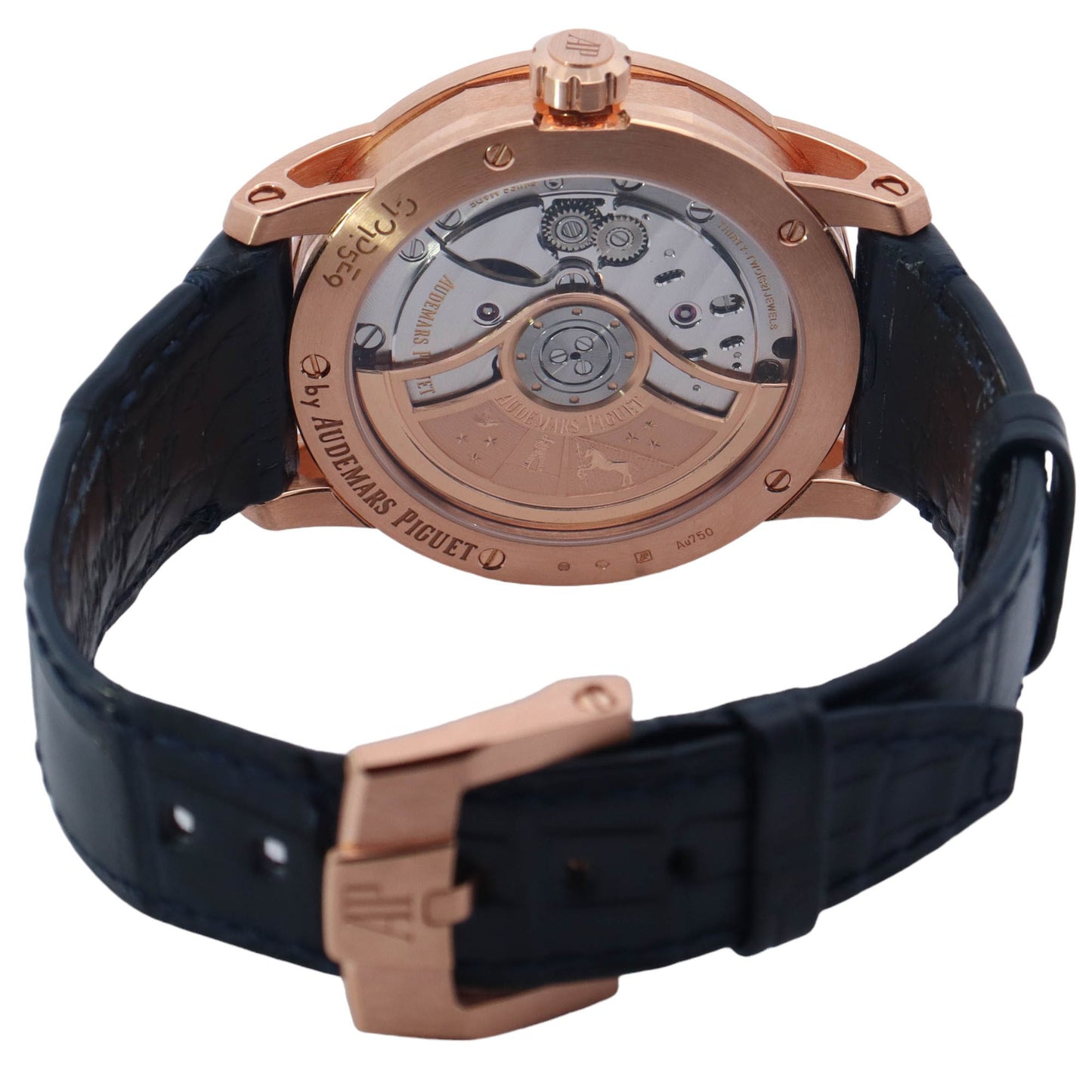 Audemars Piguet Code 11.59 Rose Gold 41mm Blue Arabic & Stick Dial Watch Reference# 15210OR.OO.A002KB.03