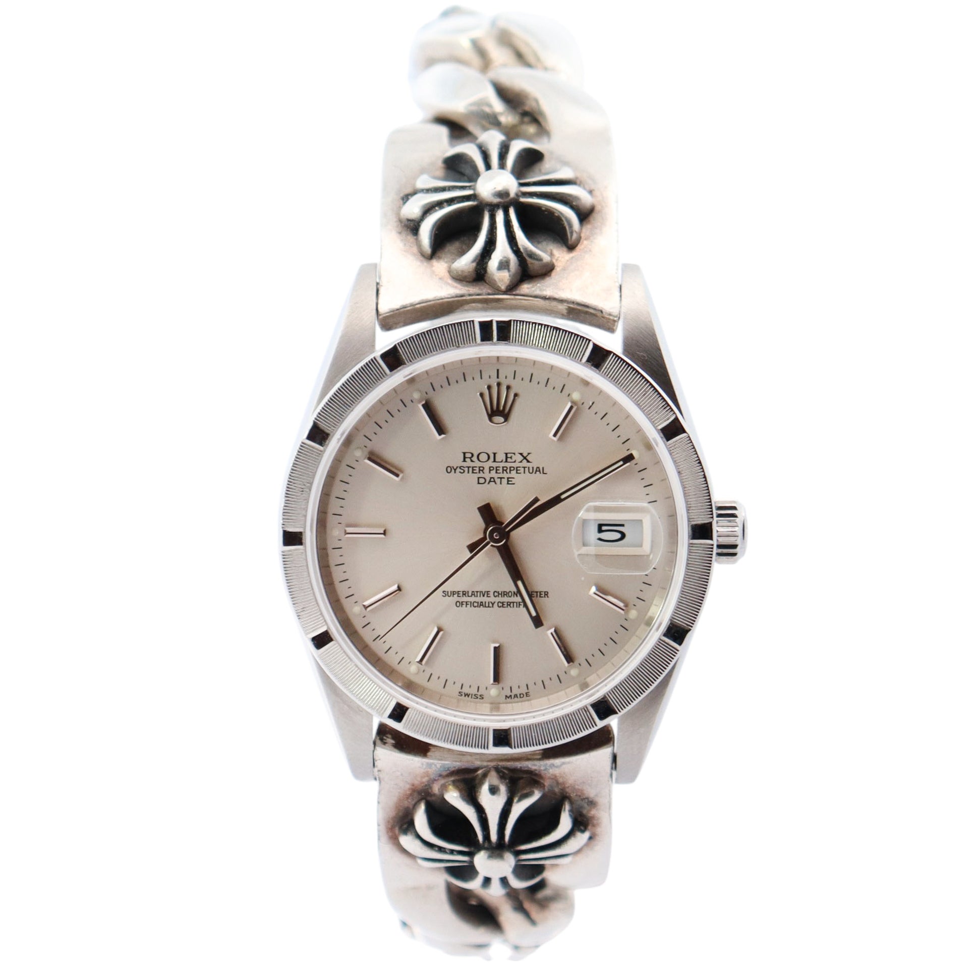 Rolex Oyster Perpetual 34mm Silver Dial Watch Ref# 15210 - Happy Jewelers Fine Jewelry Lifetime Warranty