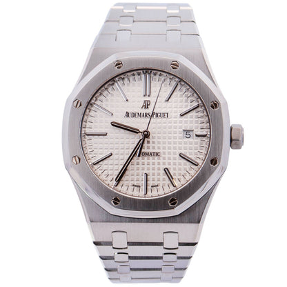 Audemars Piguet Royal Oak 41mm White Dial Ref# 15400ST.OO.1220ST.02 - Happy Jewelers Fine Jewelry Lifetime Warranty