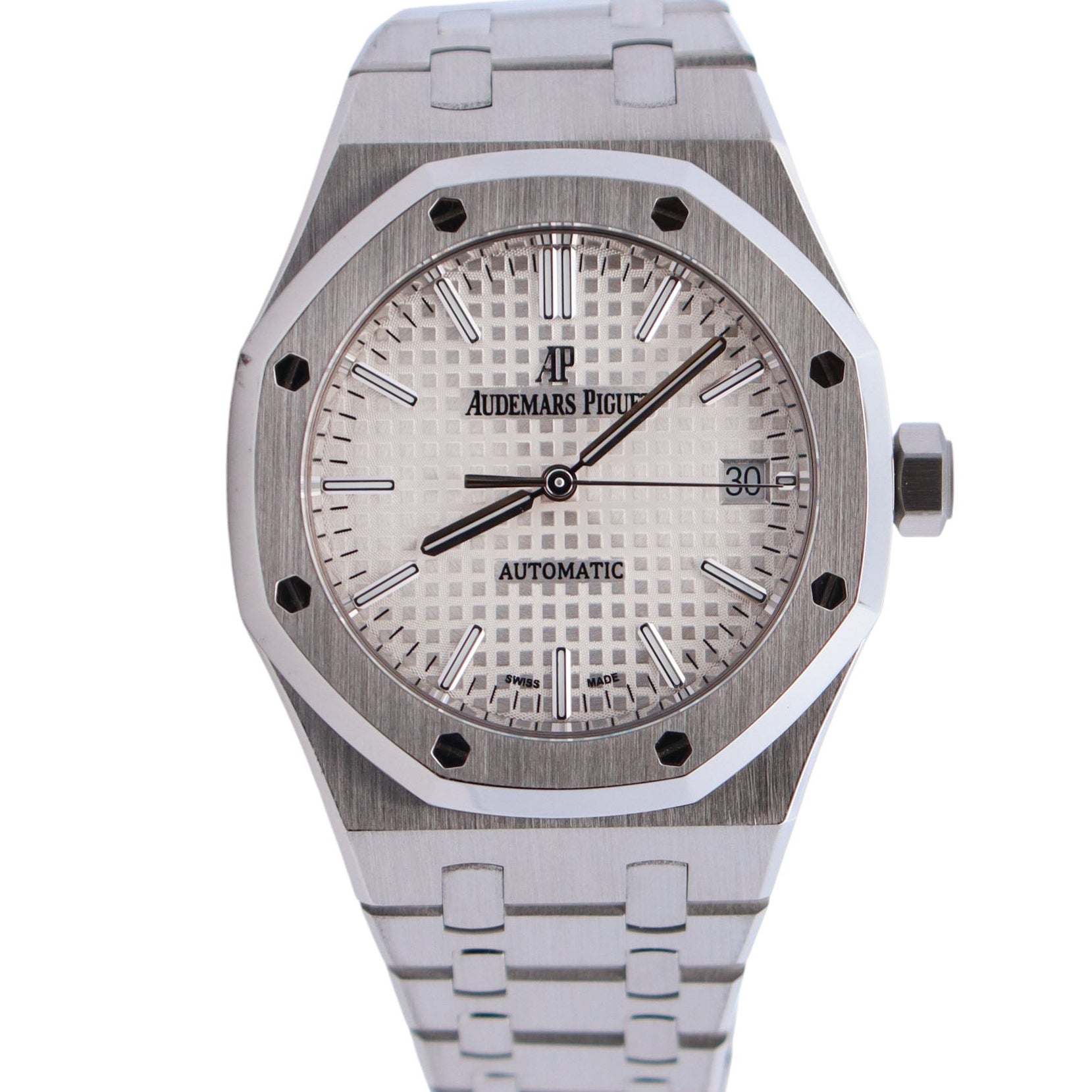 Audemars Piguet 37mm White Dial Ref# 15450ST.OO.1256ST.01 - Happy Jewelers Fine Jewelry Lifetime Warranty