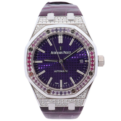 Audemars Piguet Royal Oak 37mm Purple Dial Watch Ref# 15452BC.ZY.D600CR.01 - Happy Jewelers Fine Jewelry Lifetime Warranty