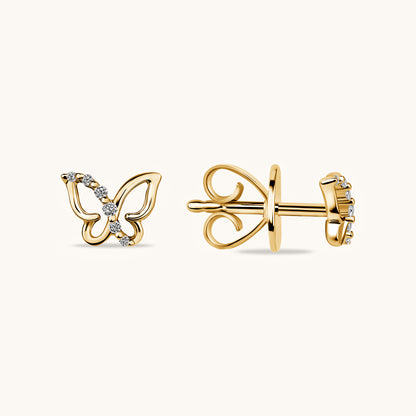 Dainty Diamond Butterfly Stud Earrings - Happy Jewelers Fine Jewelry Lifetime Warranty