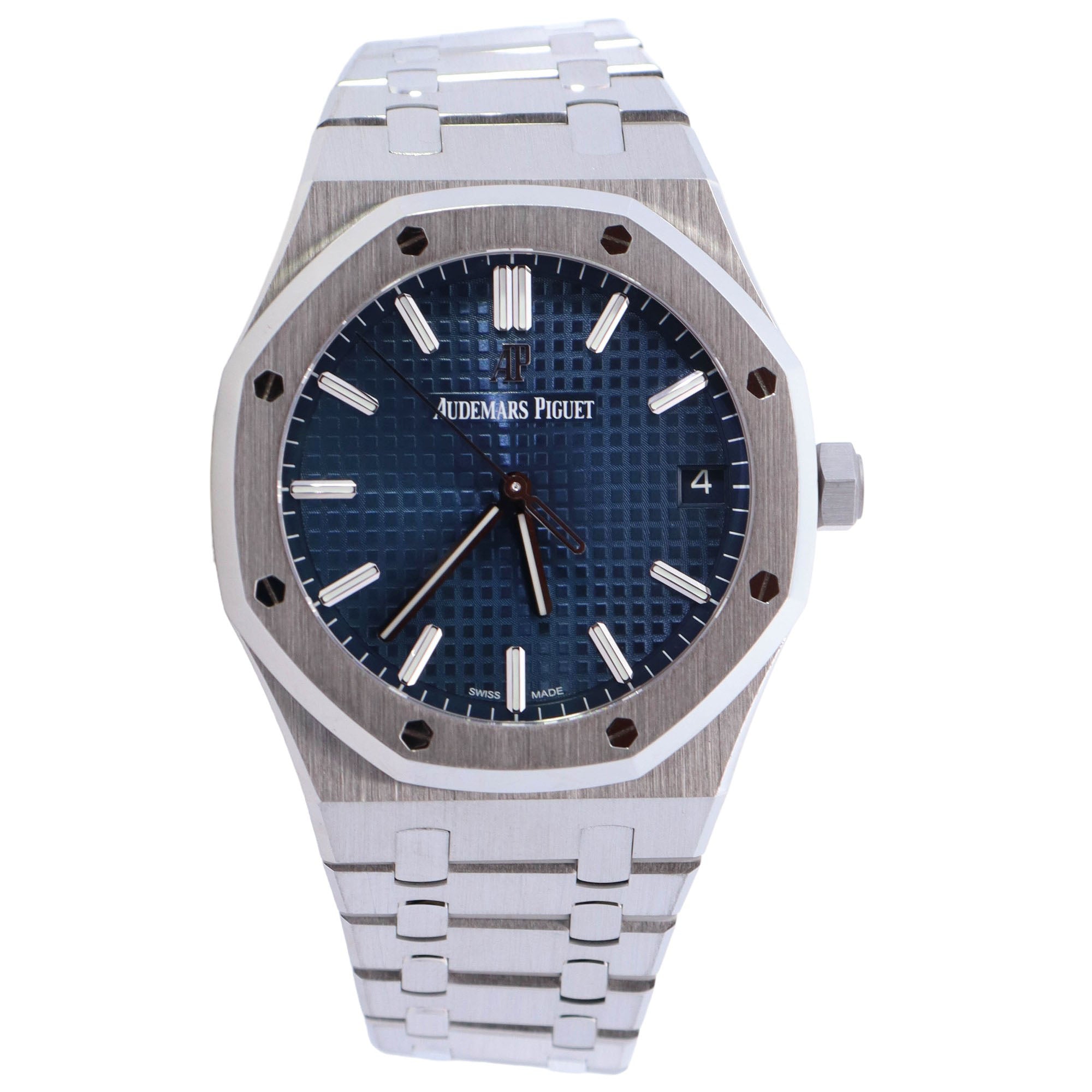 Audemars Piguet Royal Oak 41mm Blue Dial Ref# 15500ST.OO.1220ST.01 - Happy Jewelers Fine Jewelry Lifetime Warranty