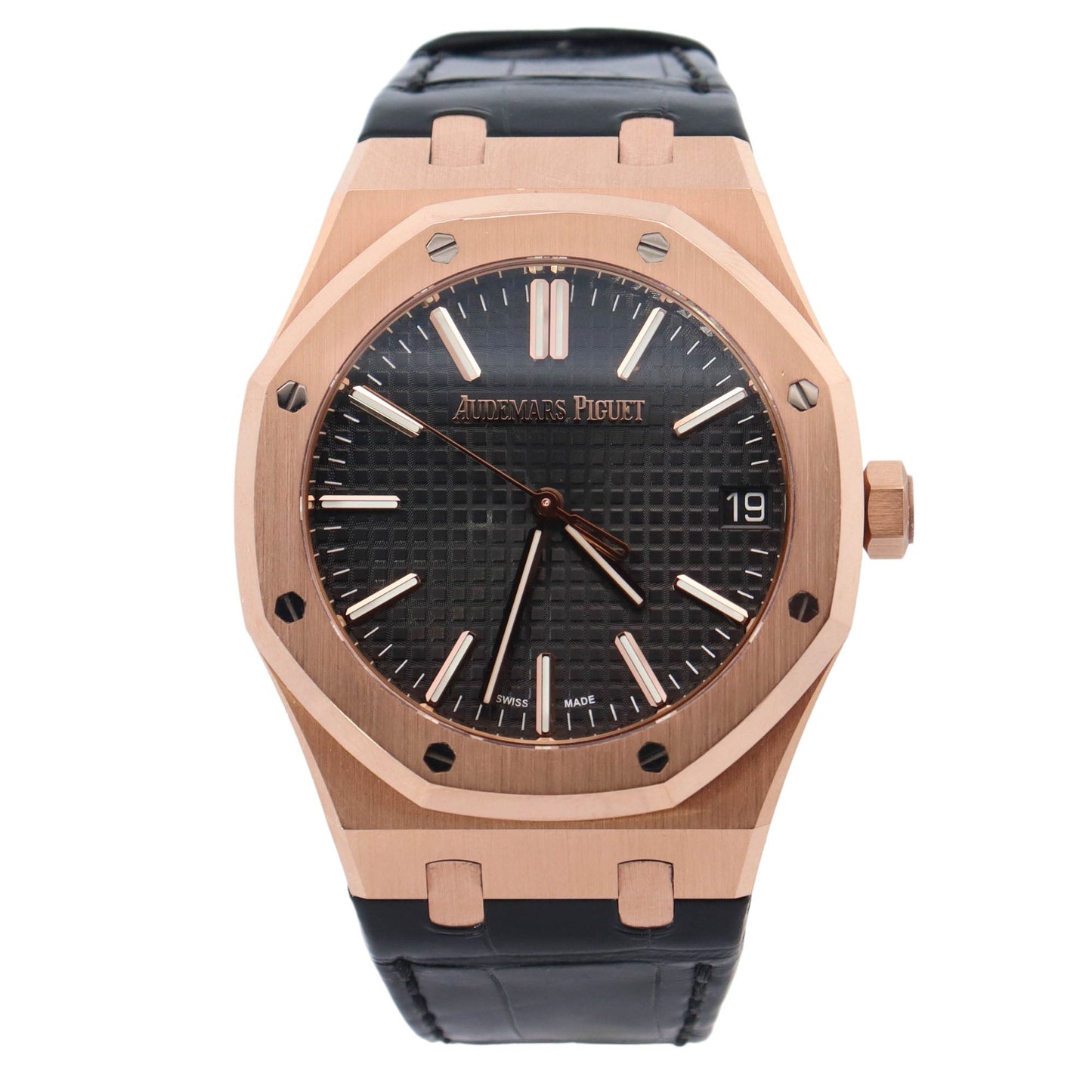 Audemars Piguet Royal Oak 50th Anniversary Rose Gold 41mm Black Stick Dial Watch Reference# 15510OR.OO.D002CR.01 - Happy Jewelers Fine Jewelry Lifetime Warranty