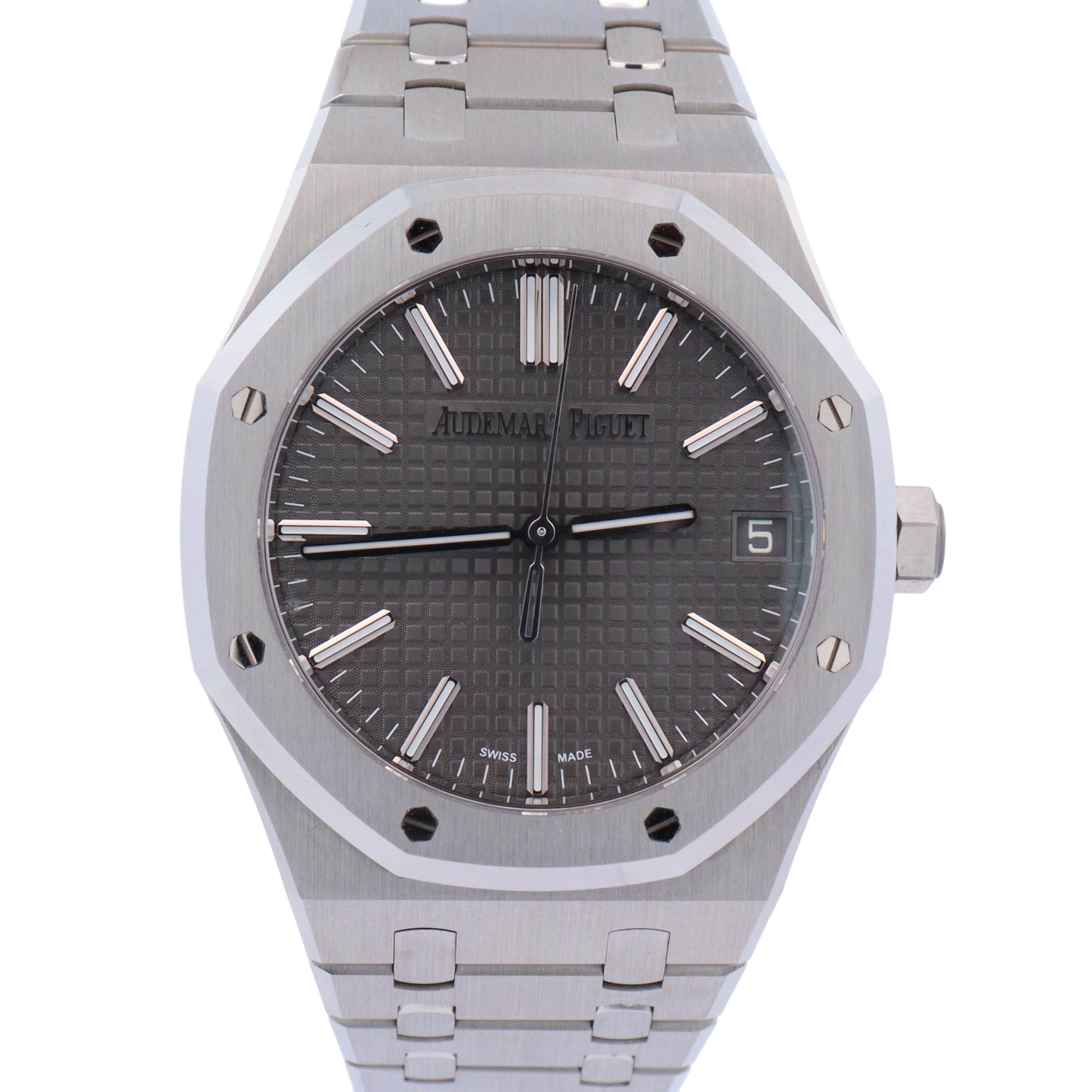 Audemars Piguet Royal Oak "50th Anniversary" 41mm Stainless Steel Black Stick Dial Watch Reference# 15510ST.OO.1320ST.05 - Happy Jewelers Fine Jewelry Lifetime Warranty