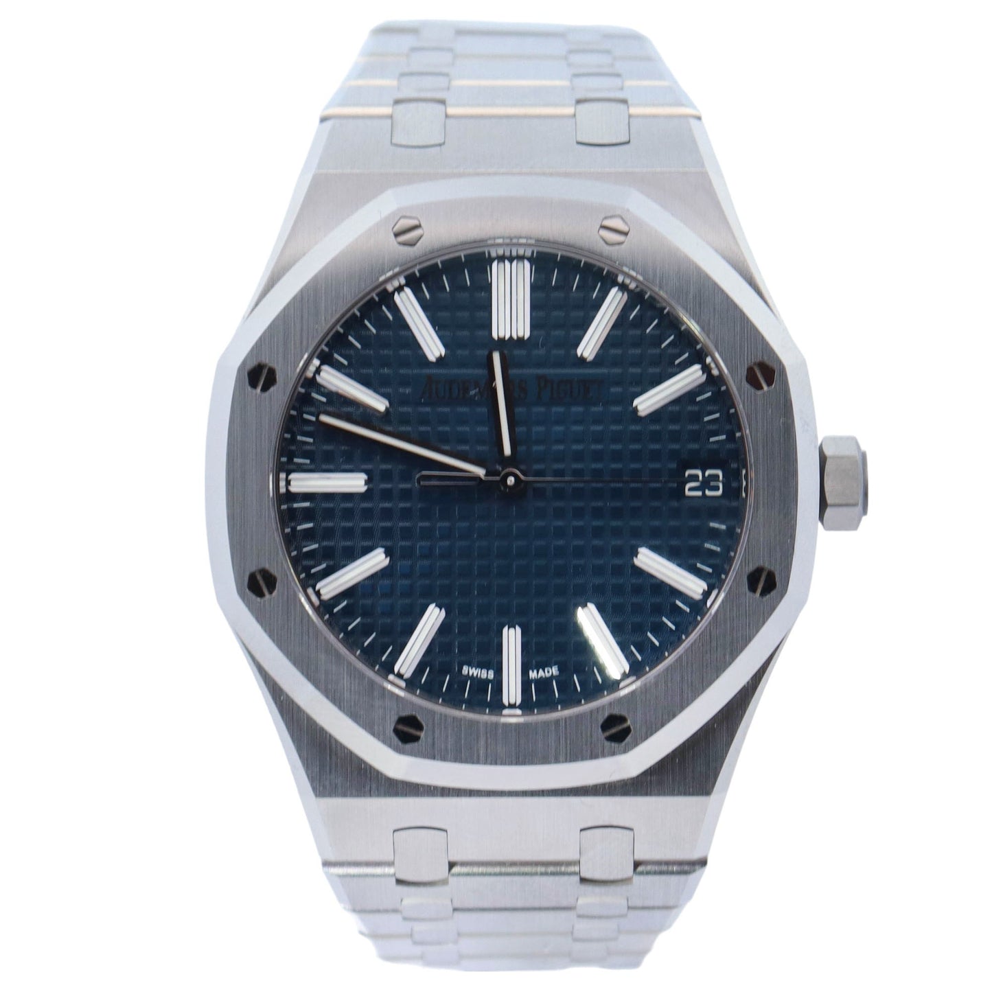 Audemars Piguet Royal Oak Stainless Steel 41mm Blue Stick Dial Watch Reference# 15510ST.OO.1320ST.06 - Happy Jewelers Fine Jewelry Lifetime Warranty