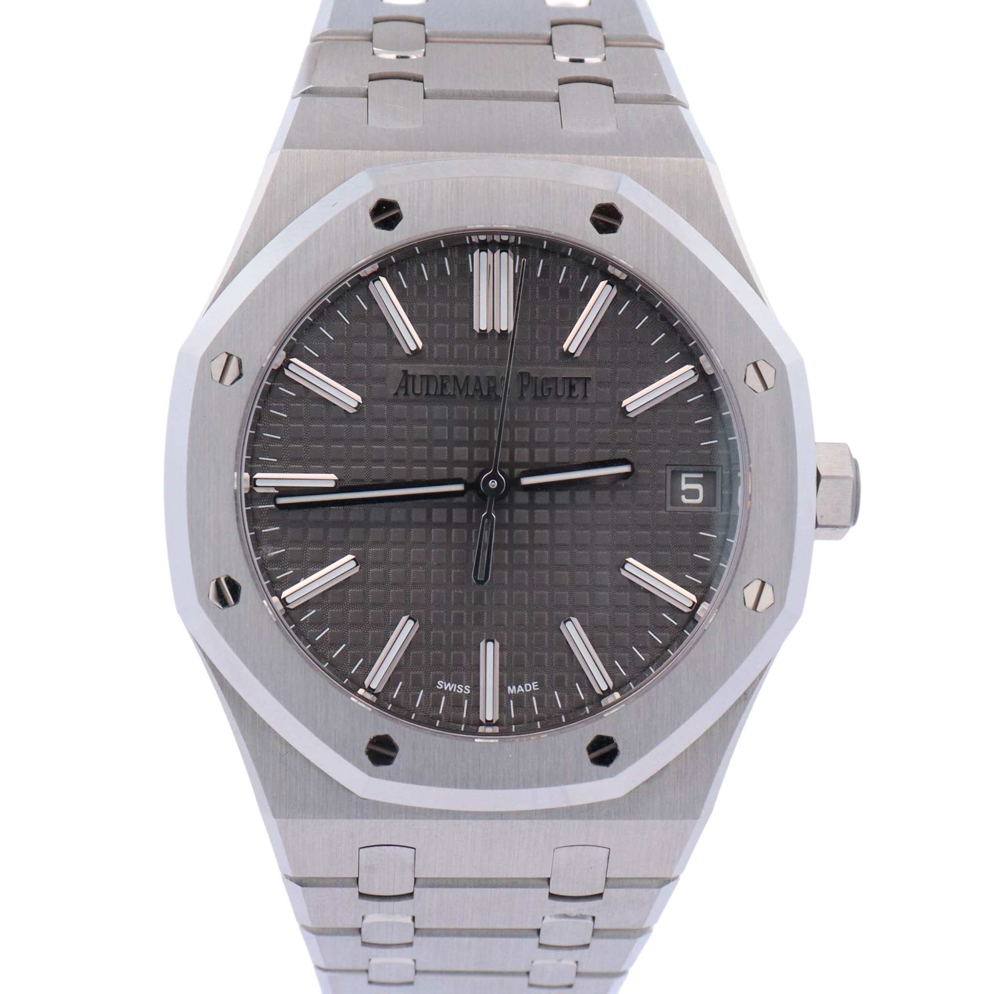 Audemars Piguet Royal Oak 41mm Grey Dial Watch Ref# 15510ST.OO.1320ST.10 - Happy Jewelers Fine Jewelry Lifetime Warranty