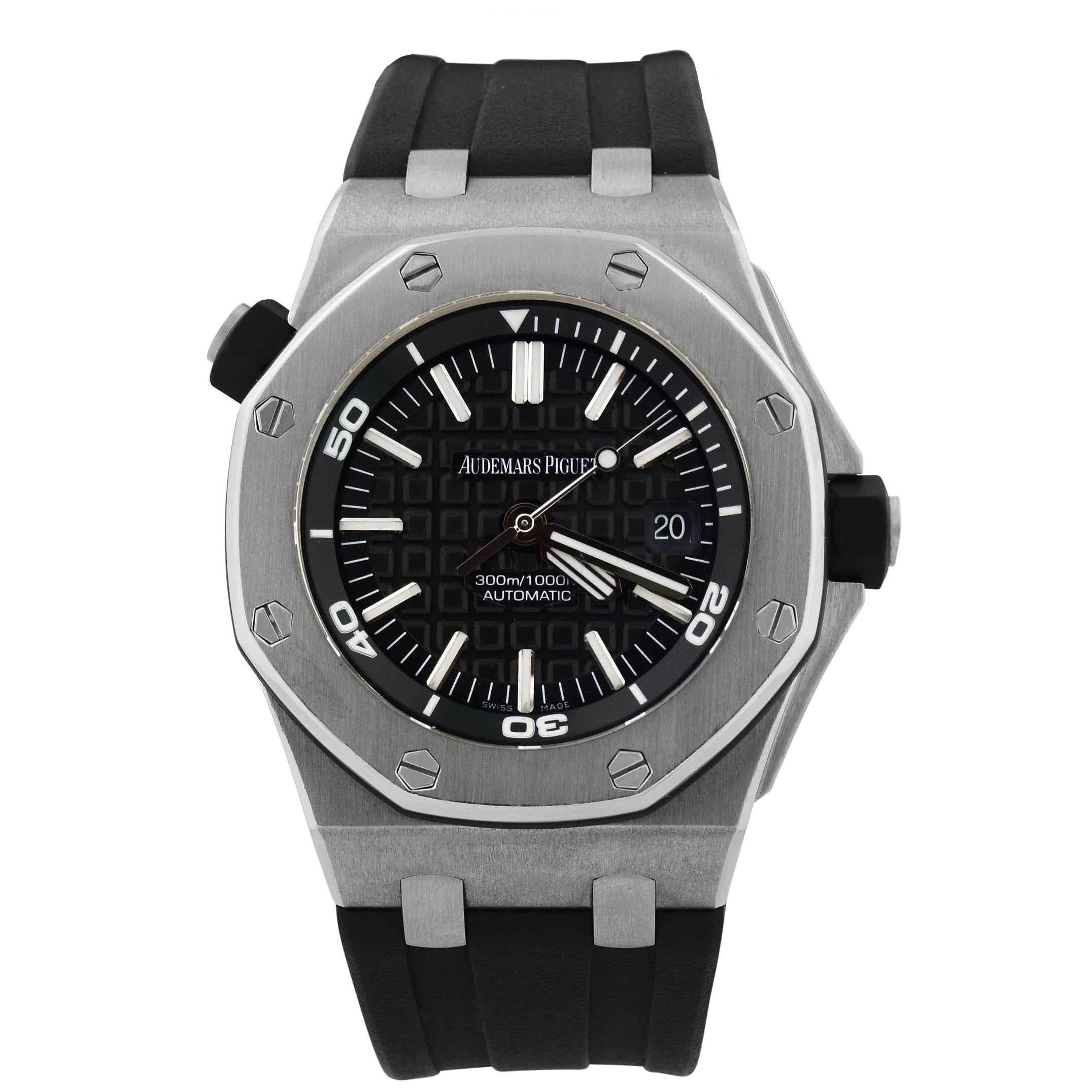 Audemars Piguet Royal Oak 42mm Black Dial Watch Ref# 15710ST.OO.A002CA.01 - Happy Jewelers Fine Jewelry Lifetime Warranty