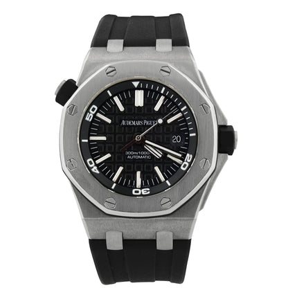 Audemars Piguet Royal Oak 42mm Black Dial Watch Ref# 15710ST.OO.A002CA.01 - Happy Jewelers Fine Jewelry Lifetime Warranty