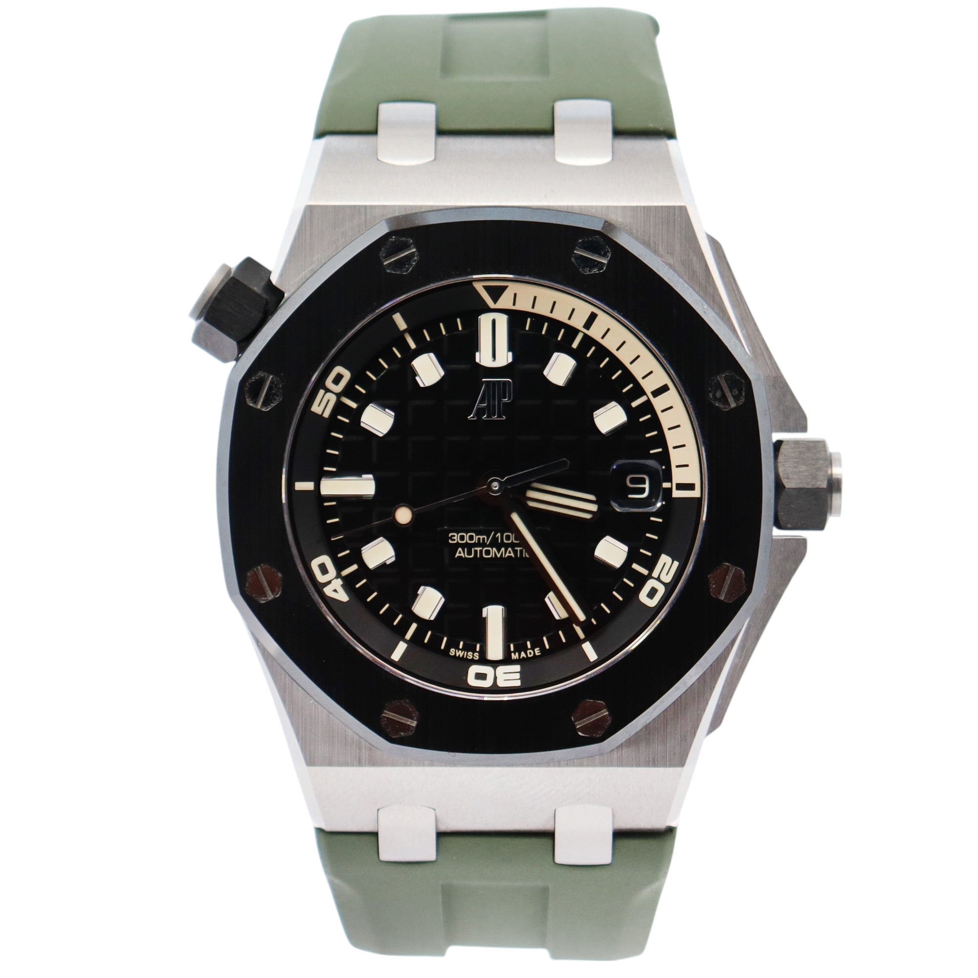 Audemars Piguet Royal Oak 42mm Black Dial Watch Ref# 15720CN.OO.A002CA.01 - Happy Jewelers Fine Jewelry Lifetime Warranty