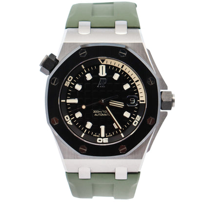 Audemars Piguet Royal Oak 42mm Black Dial Watch Ref# 15720CN.OO.A002CA.01 - Happy Jewelers Fine Jewelry Lifetime Warranty