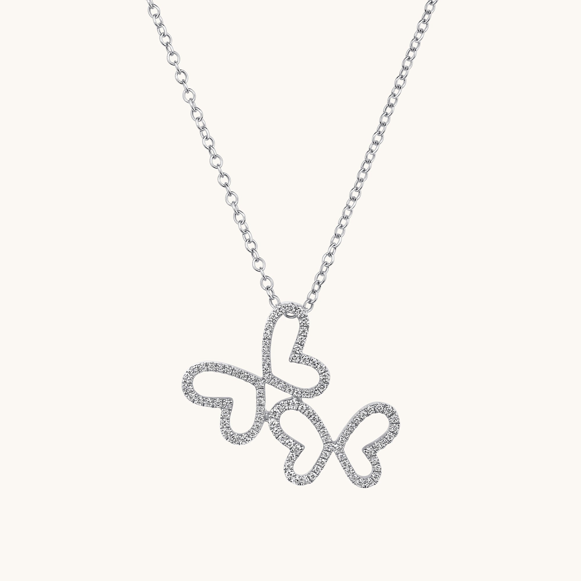 Double Butterfly Diamond Necklace - Happy Jewelers Fine Jewelry Lifetime Warranty