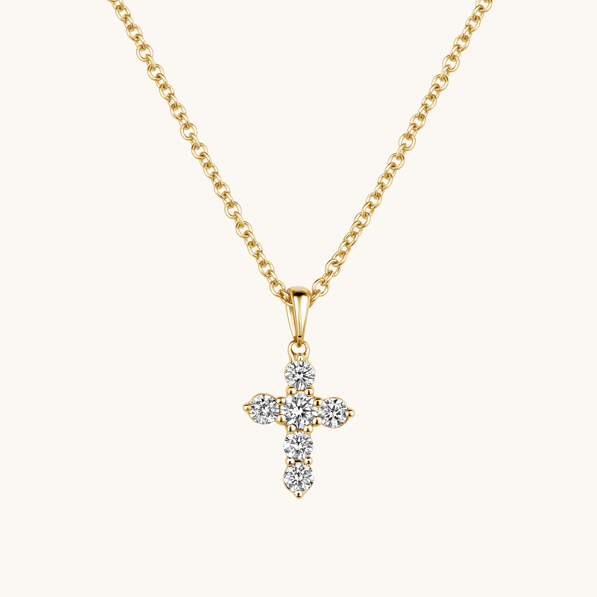 6 Stone Diamond Cross Necklace - Happy Jewelers Fine Jewelry Lifetime Warranty
