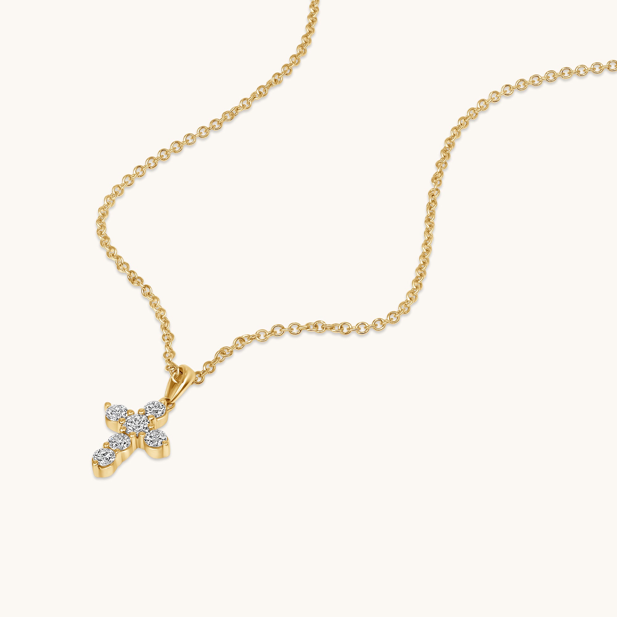 6 Stone Diamond Cross Necklace - Happy Jewelers Fine Jewelry Lifetime Warranty